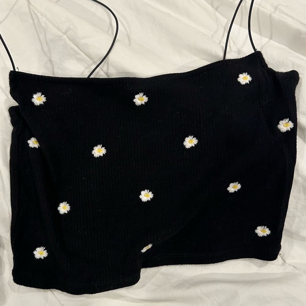 Black top with flowers